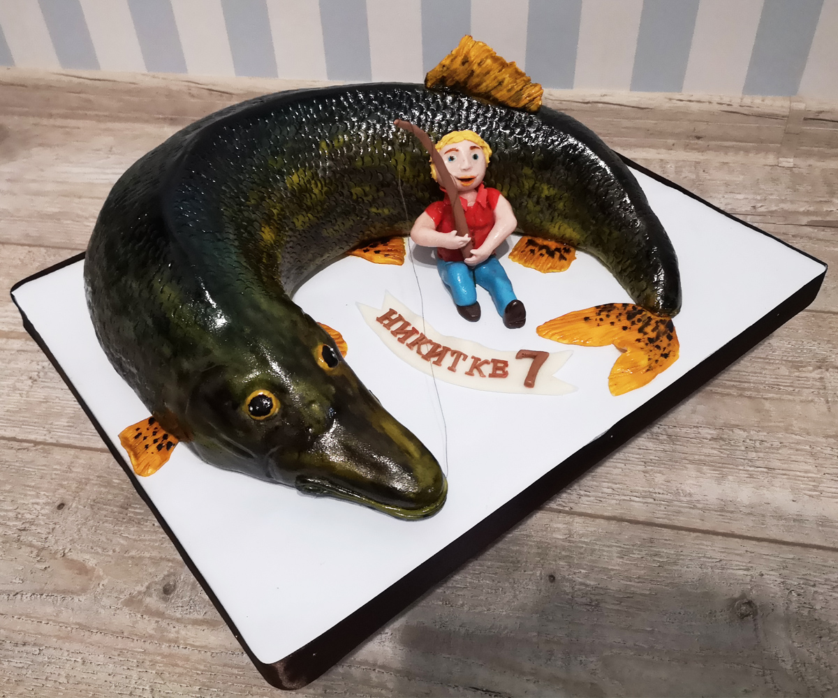 Торт мальчик с рыбой