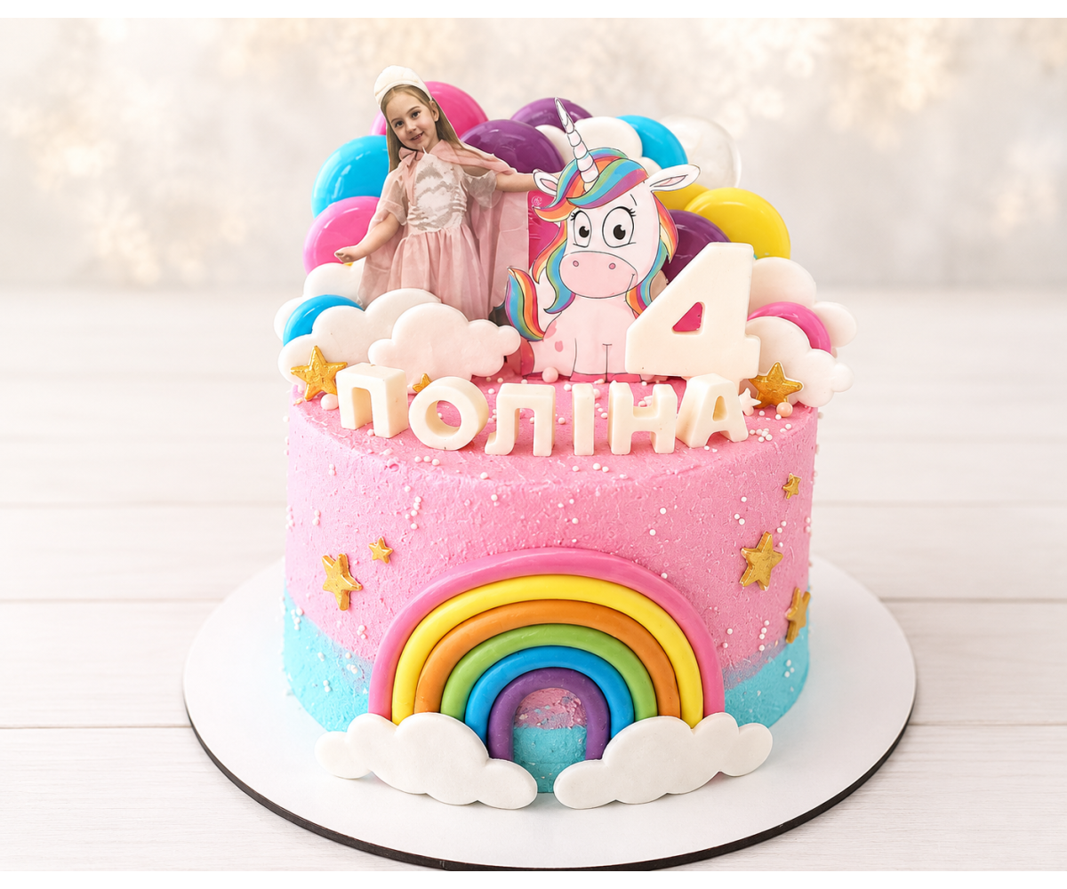 Торт "Радужная единорожка 2"
