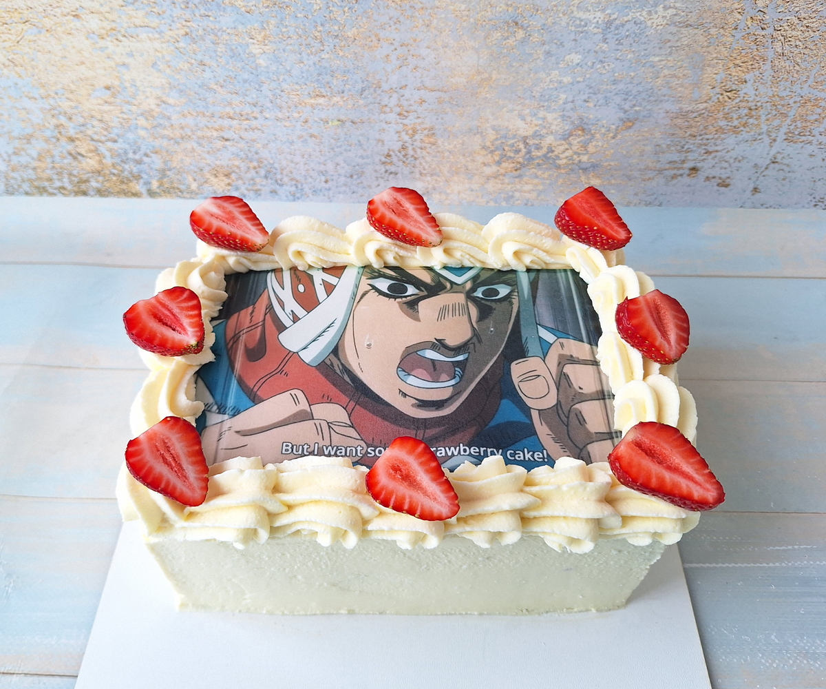 Торт аніме «Golden Wind» — «Золотий вітер» з полуницею